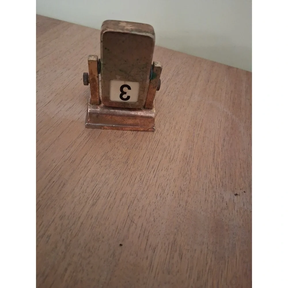 Mid-Century Vintage Brass Flip Desk Calendar – Complete Date Set. Japan